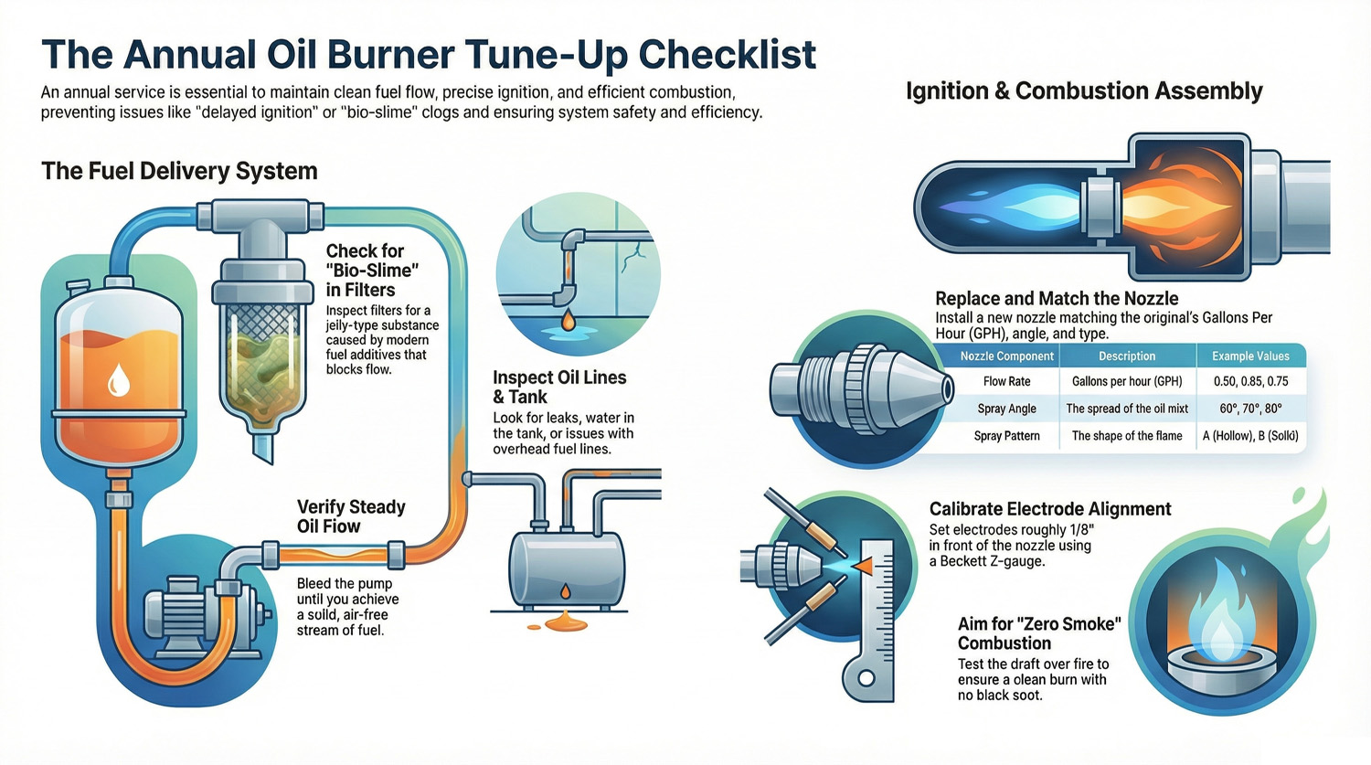 Beckett Oil Burner Tune-Up Checklist Infographic