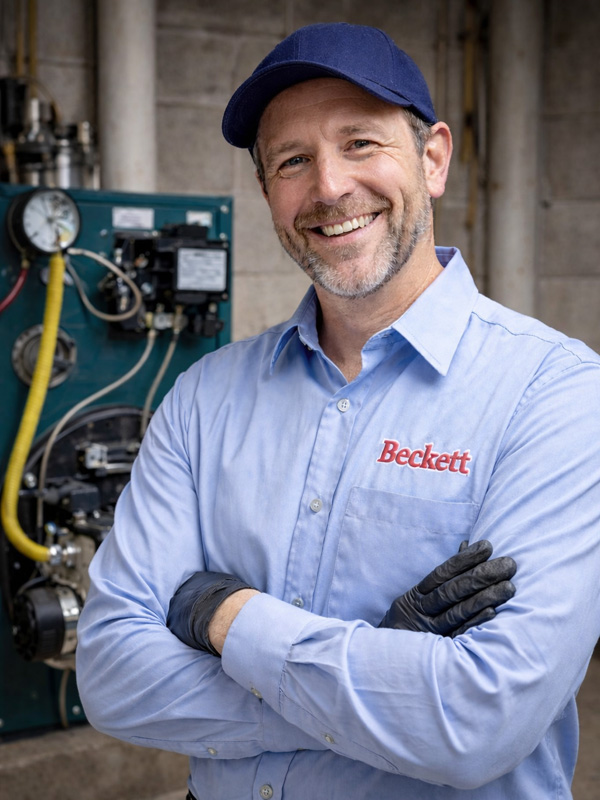 Beckett oil burner parts including nozzles, electrodes, and motors